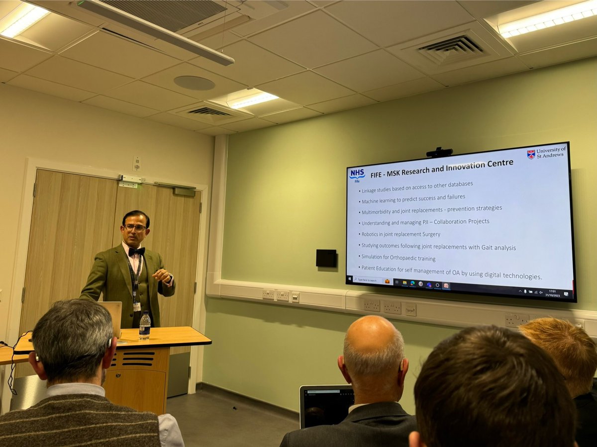 Jack Bayram (@jackbayram) on Twitter photo Was a privilege to present my research at the Roy Petrie Research Meeting yesterday. Great history and a bright future for orthopaedic research in Fife! Thanks <a href="/madeelakhtar/">Adeel Akhtar</a> <a href="/PhilWalmsley4/">Phil Walmsley (@FifeKneeDoc@med-mastodon.com)</a> <a href="/jmceachan/">Jane McEachan</a> for hosting. Was a privilege to present my research at the Roy Petrie Research Meeting yesterday. Great history and a bright future for orthopaedic research in Fife! Thanks <a href="/madeelakhtar/">Adeel Akhtar</a> <a href="/PhilWalmsley4/">Phil Walmsley (@FifeKneeDoc@med-mastodon.com)</a> <a href="/jmceachan/">Jane McEachan</a> for hosting.