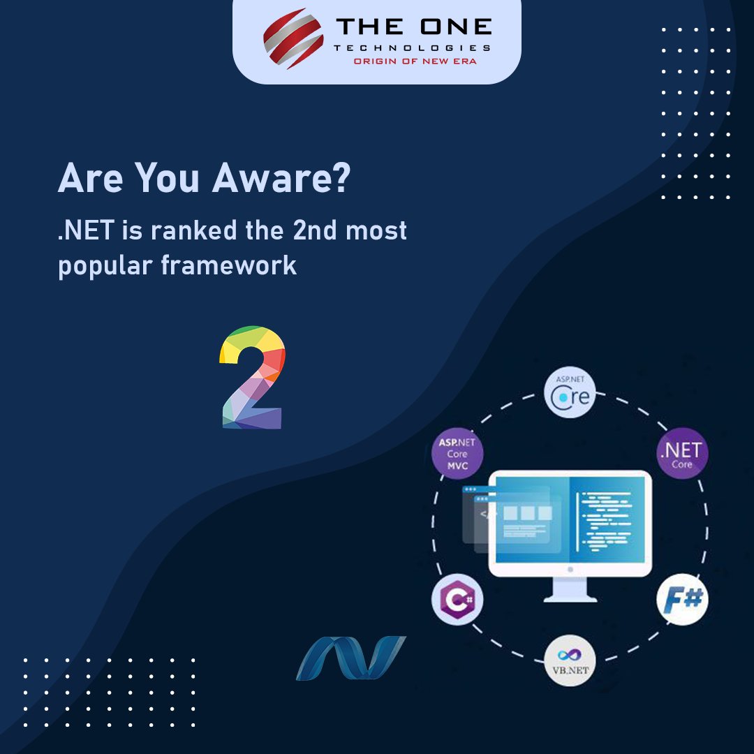 TheOne_Tech's tweet image. According to the Stack Overflow Developer Survey, .Net is 2nd most popular framework. So, while making your choice of technology, you know what to pick.
#.NetDevelopment #DotNetDevelopmentCompany #HireNetDevelopers #TheOneTechnologies
For More: theonetechnologies.com/hire-aspnet-de…