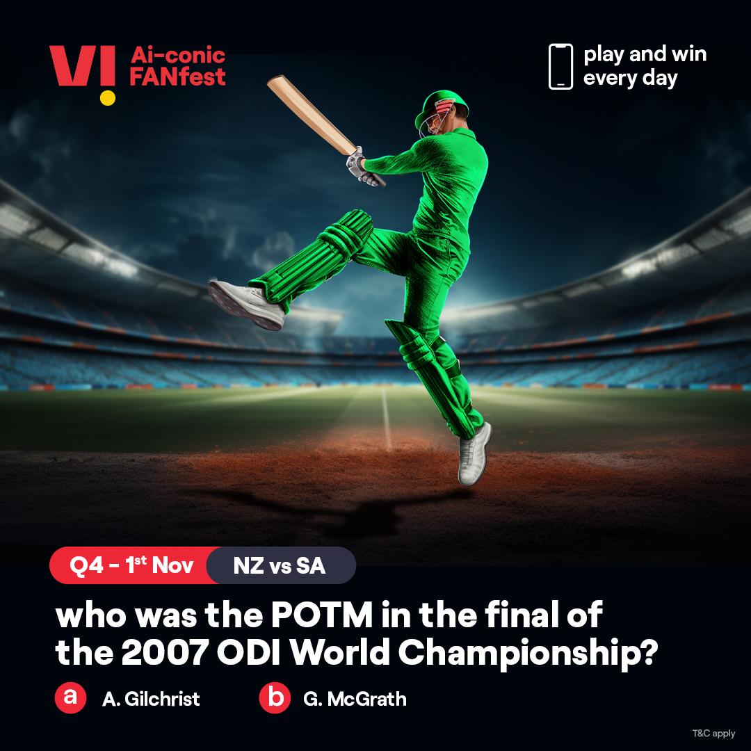 Their game has started, and so has yours. Share the right answer to all the questions of the day using #ViAiconicFANfest and you could stand a chance to win a #smartphone. Go on, take your shot. #ContestAlert #WorldCup #Cricket #CricketContest #Play2Win #Contest #NZvsSA