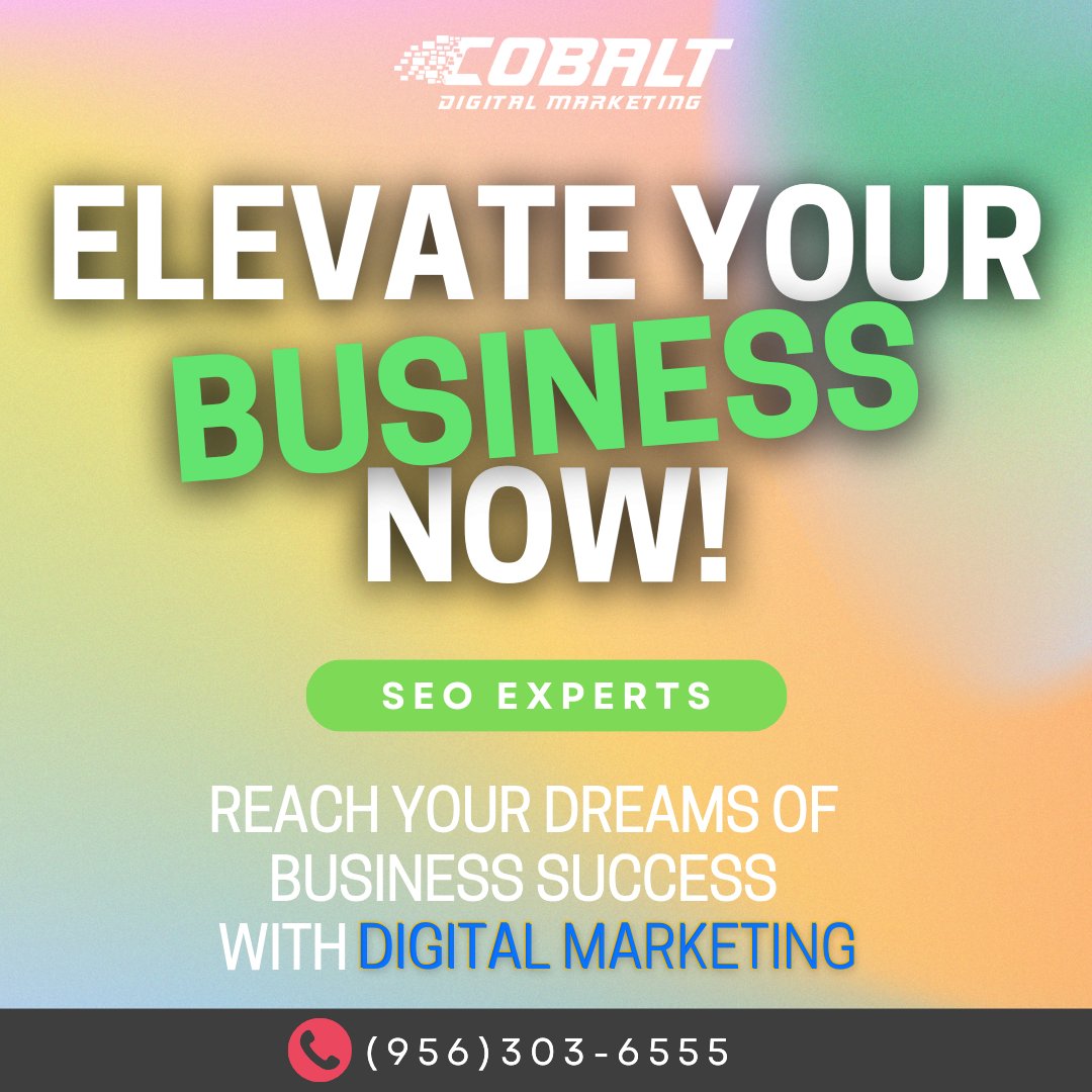 cobalt_digital's tweet photo. Reach your dreams of business success with digital marketing! 
📲 Let’s work together to optimize your online presence today! 
Contact us: (956)303-6555 | https://t.co/ZVQzpyw491
#seoexperts #rgvdigitalmarketing #businessgrowth https://t.co/xzQu1p4ZM3