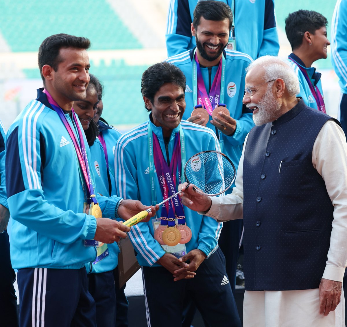 It was a moment of great pride and inspiration to meet our athletes who represented India at the Asian Para Games. 

Each one of them carried the aspirations of a billion dreams. Their life journeys of triumph over adversity fill us all with immense pride.