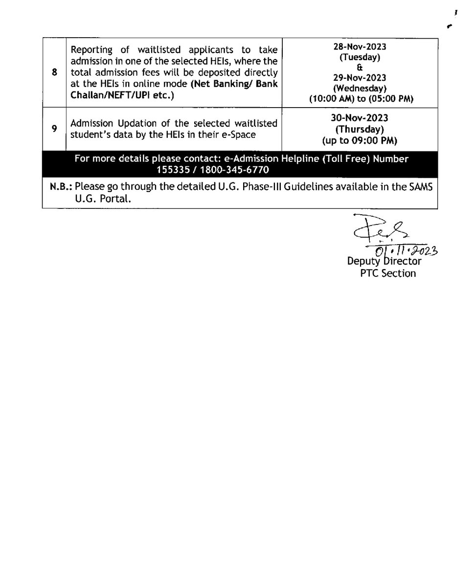 SukantTutorial's tweet image. Timeline for Phase-lll e-Admission into U.G. Course under SAMS in the Higher Education Insttuions for the Academic Year 2023-24
#eAdmission #SukantTutorial #Odisha