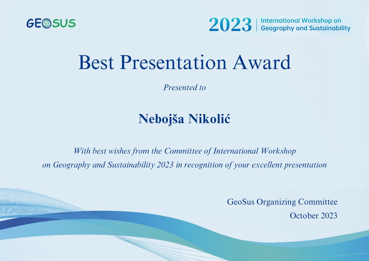 Dott_Nebo's tweet photo. Happy to share with you that I have been awarded with the Best Presentation Award by the Committee of #GEOSUS 2023. This recognition is referred to our latest research activity concerning the influence of #drought on #salinity and #weeds in costal #agriculture https://t.co/8shk6rkwtH