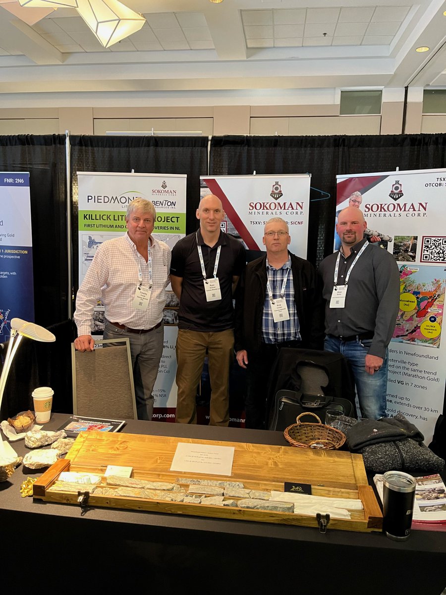 PirateGoldCorp's tweet photo. (L-R) Tim Froude, Ryan Newman, Rick Crocker and Brian Bursey are manning the Sokoman booth at the Mineral Resources Review 2023 in St. John's NL Oct 31- Nov 3.
Be sure to visit them at Booth #57
$SIC $SICNF $SIC.V #lithium #mining #exploration #newfoundlandmining #gold https://t.co/dMD6rEkii6