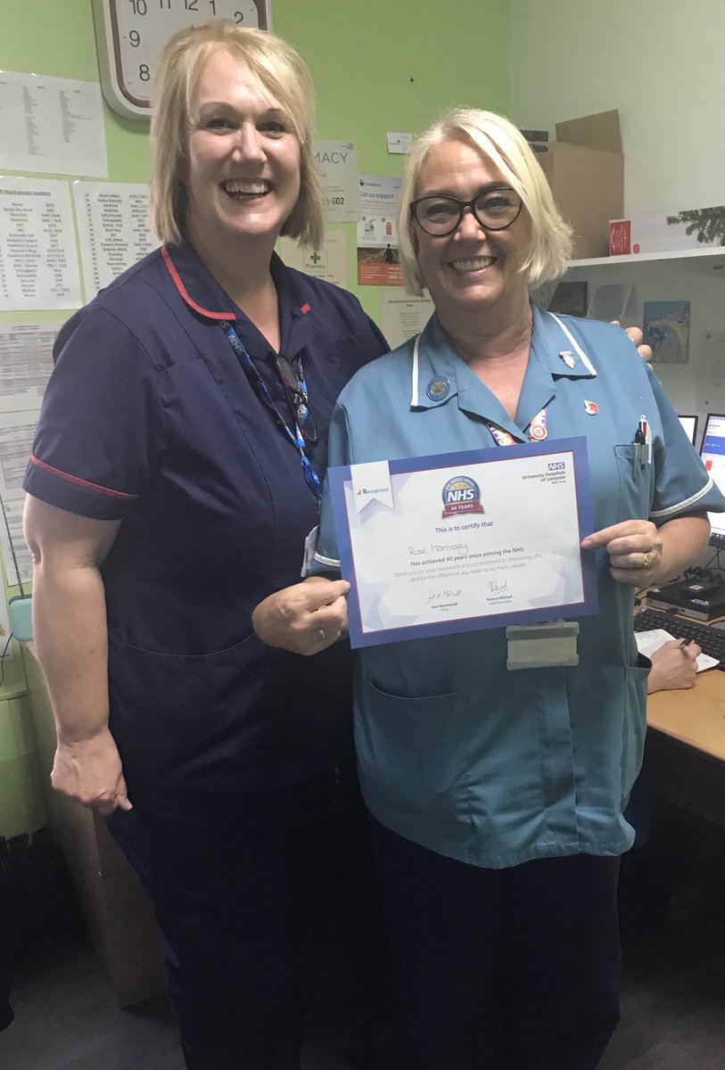 Congratulations to our lovely Rose Morrissey. Clinical Aide in The Trauma Unit. 41 years of NHS service. That’s an incredible achievement - and we are so proud to have you in the team. 💙💙💙
