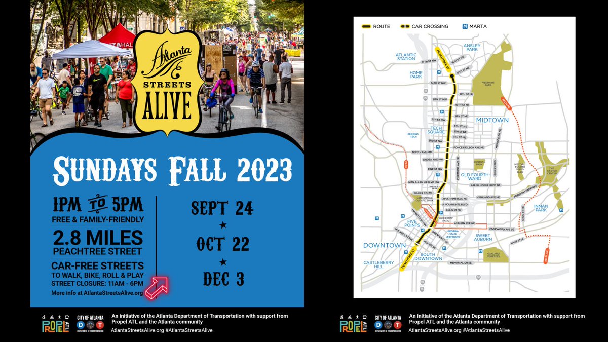 Date change! The next Atlanta Streets Alive  will take place on Sunday, Dec. 3. See you there! <a href="/atldot/">Atlanta Department of Transportation</a> <a href="/letspropelatl/">Propel ATL</a>