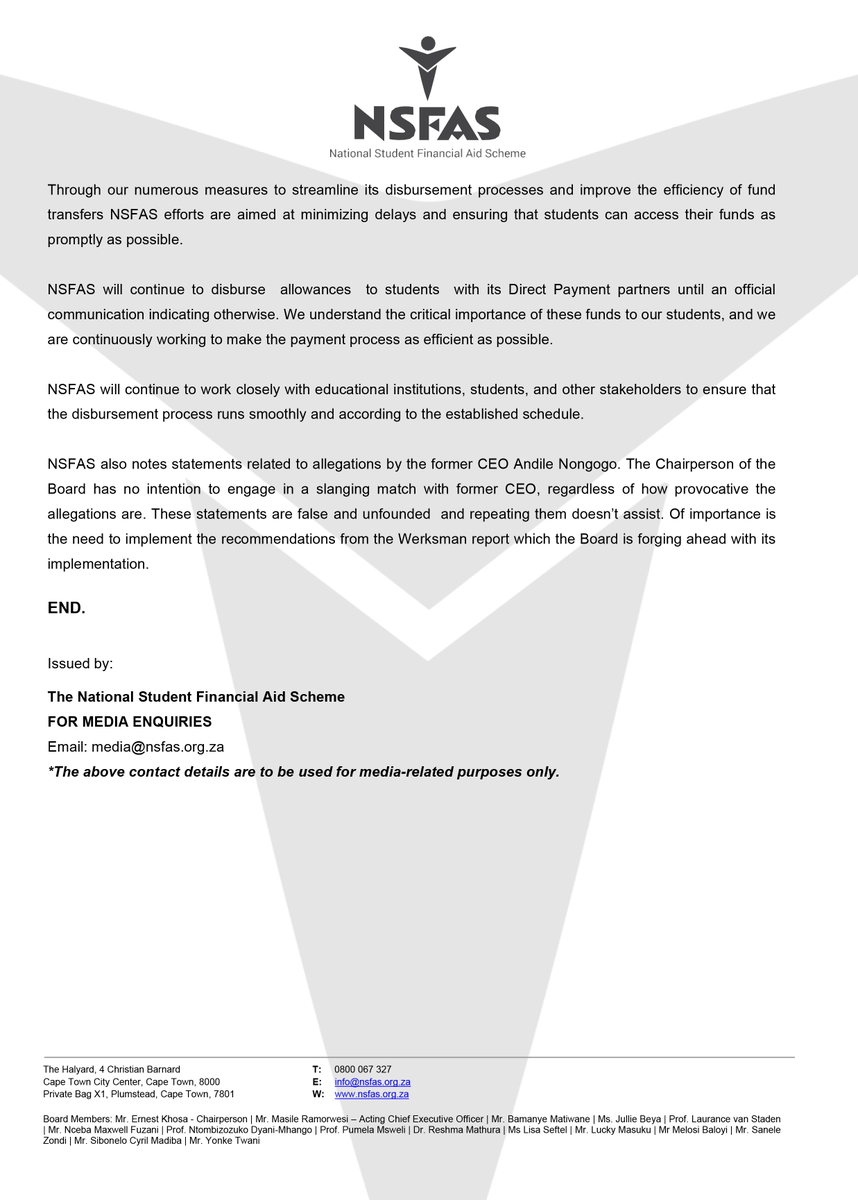 NSFAS tweet media