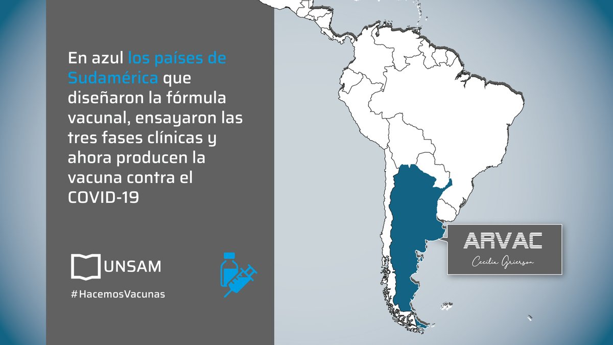 En azul los países de Sudamérica que desarrollaron una vacuna propia contra COVID-19 🇦🇷. Abrimos hilo.
