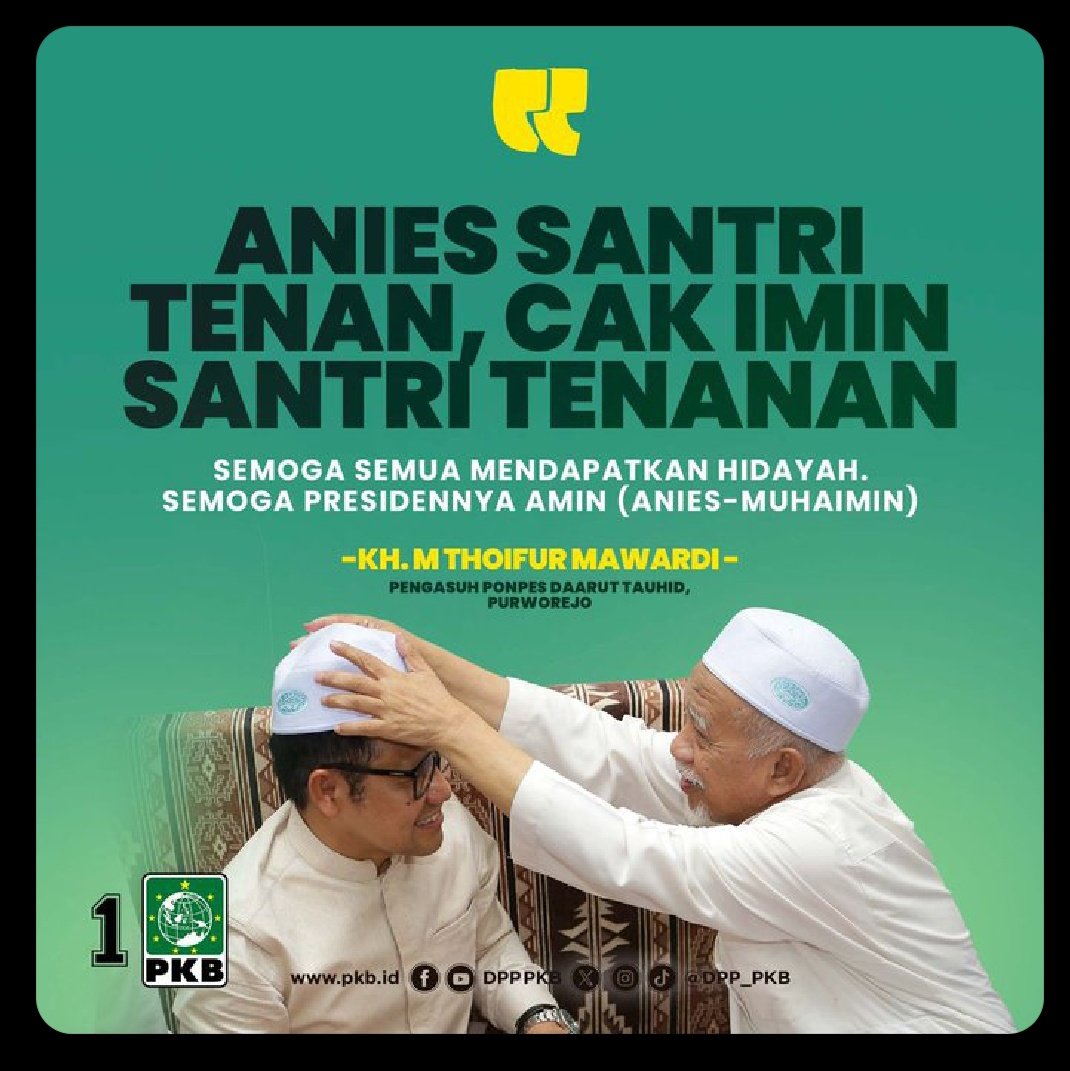 AMIN Jadi Pemimpin yang Adil untuk  Indonesia Yang Makmur
<a href="/cakiminNOW/">CakIminNow</a>
<a href="/DPPPKB/">DPP PKB</a>