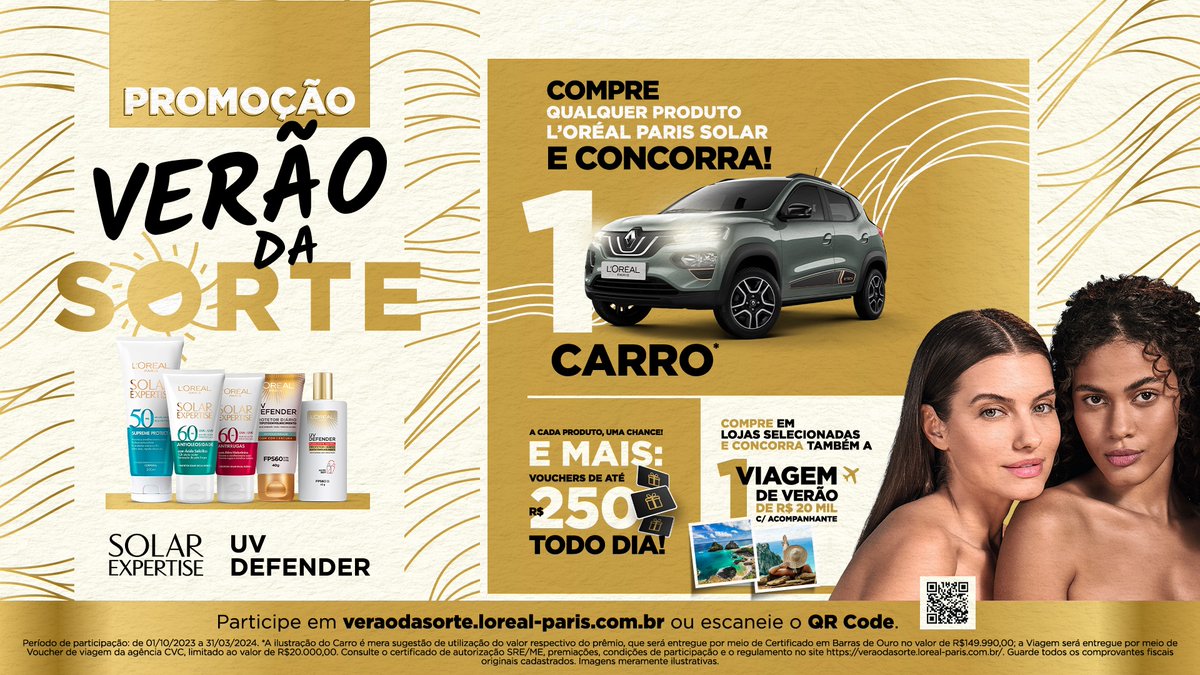 LorealParisBR's tweet photo. #SolarExpertise protege sua pele com filtros solares de altíssima eficácia e ainda te traz vários prêmios! Conheça a promo #ExpertDoVerão? Comprando qualquer produto L'Oréal Paris Solar, você concorre a um um prêmio incrível + vouchers de R$250 todo dia!
https://t.co/BaOtlcqObm https://t.co/C6YOdwZyjR
