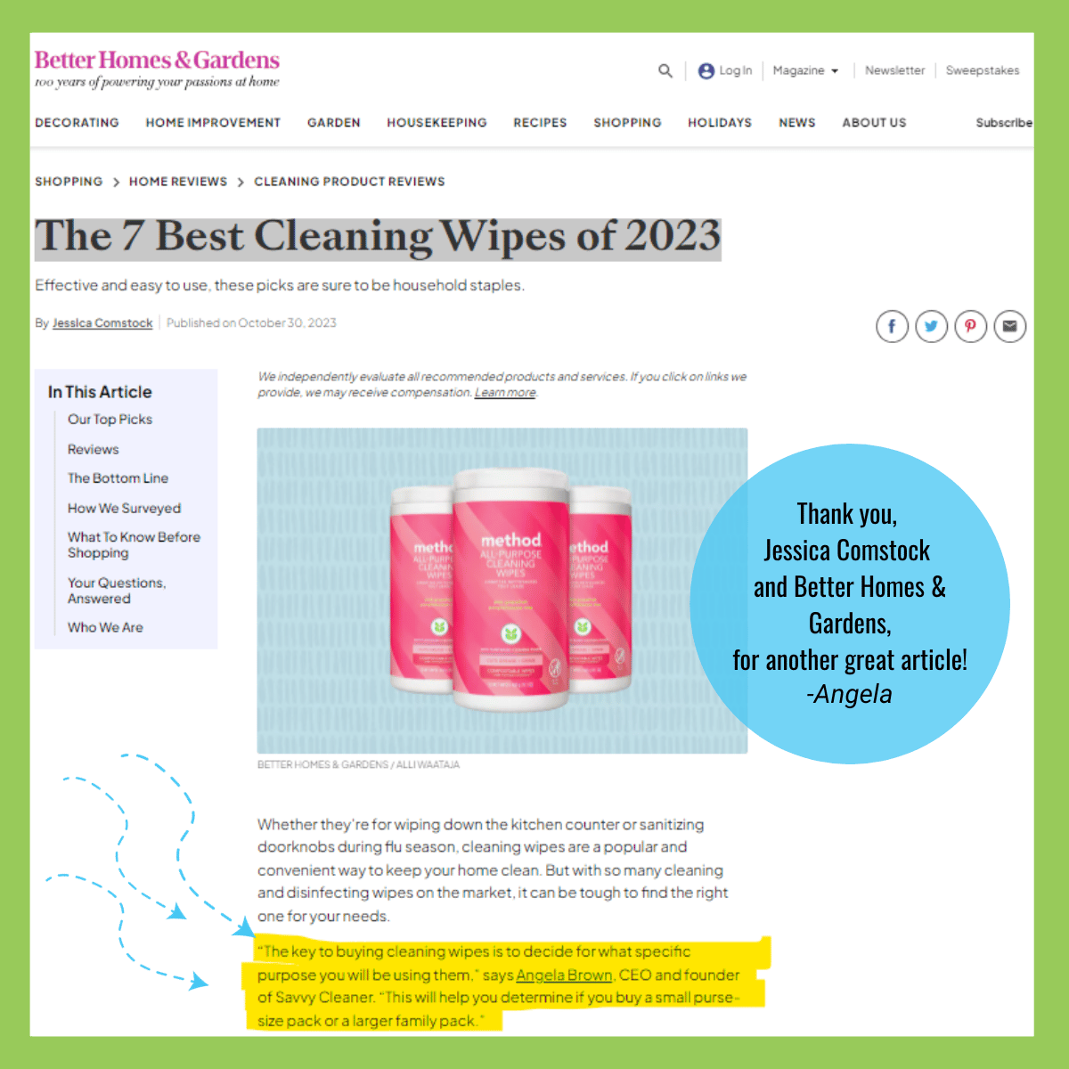 AskAngelaBrown's tweet image. From sparkling surfaces to germ-fighting heroes, discover the Top 7 Cleaning Wipes of 2023 in this great article from @betterhomesandgardens and @jesscoms with #AskAngelaBrown!  Comment below- which one is YOUR go-to?   

#SavvyCleaner #WipeItClean