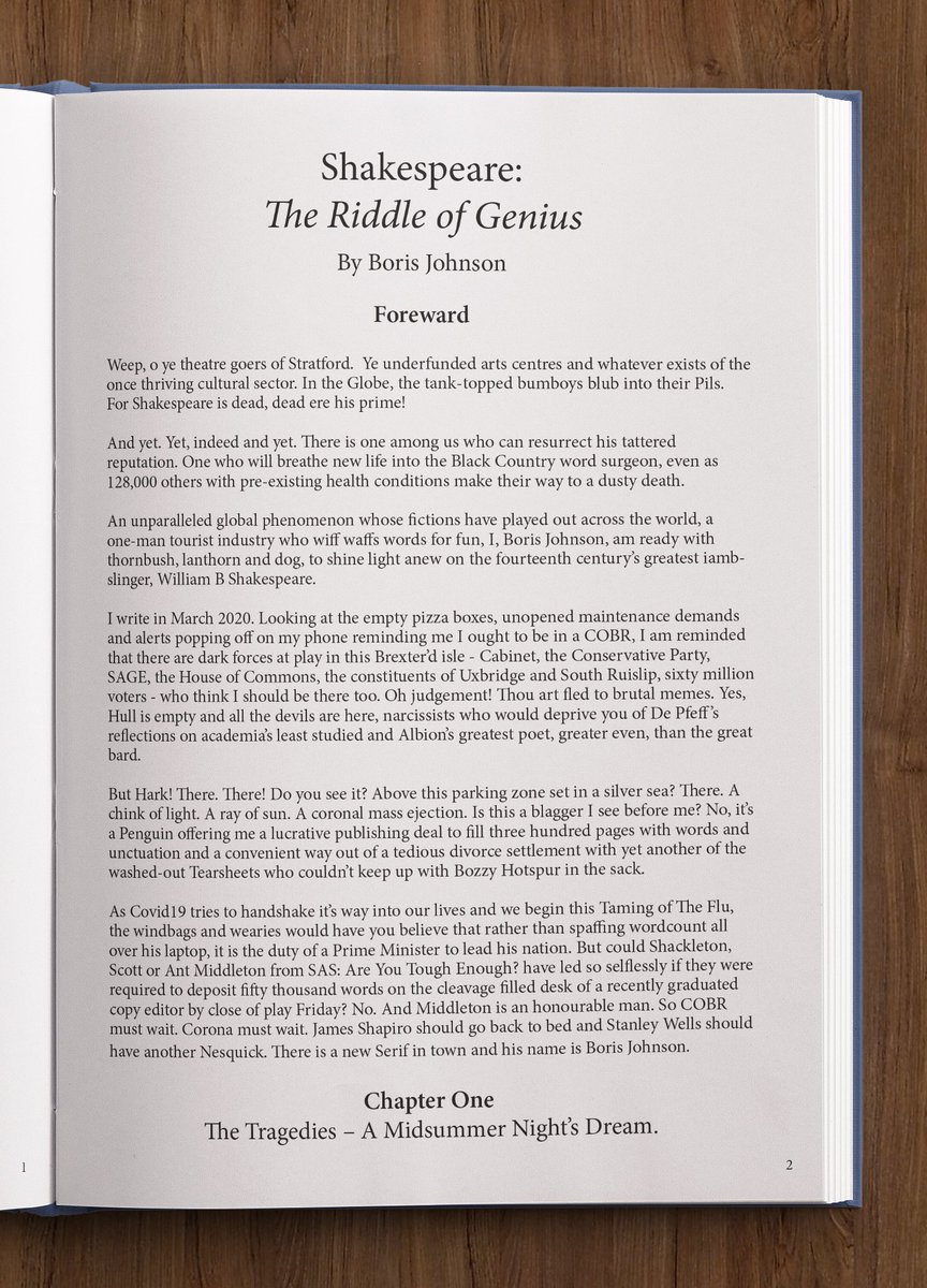 That first page of the Shakespeare book Boris was working on...