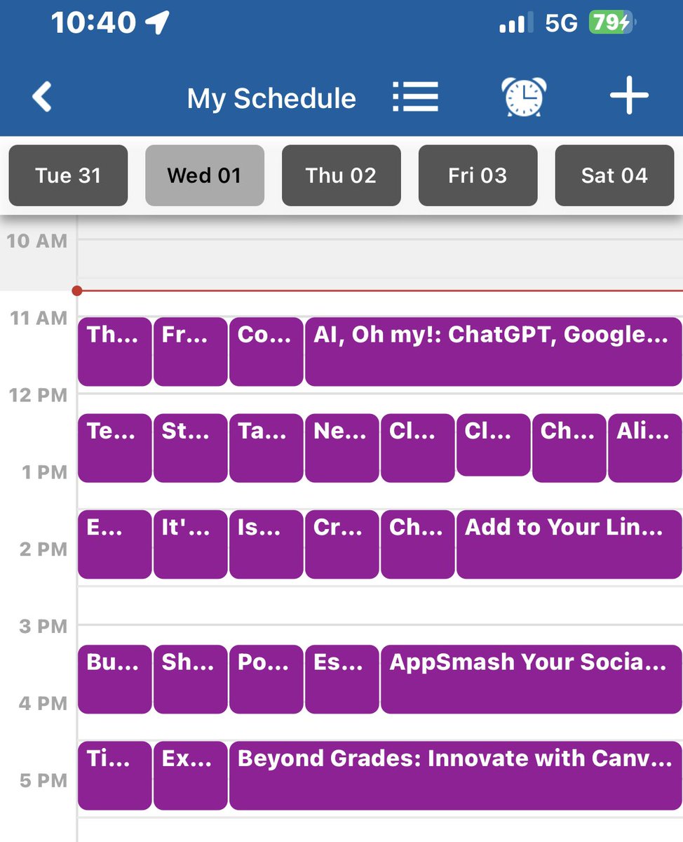 It is a good sign when my #GaETC23 “WishList”schedule is this full! #AlwaysLearning