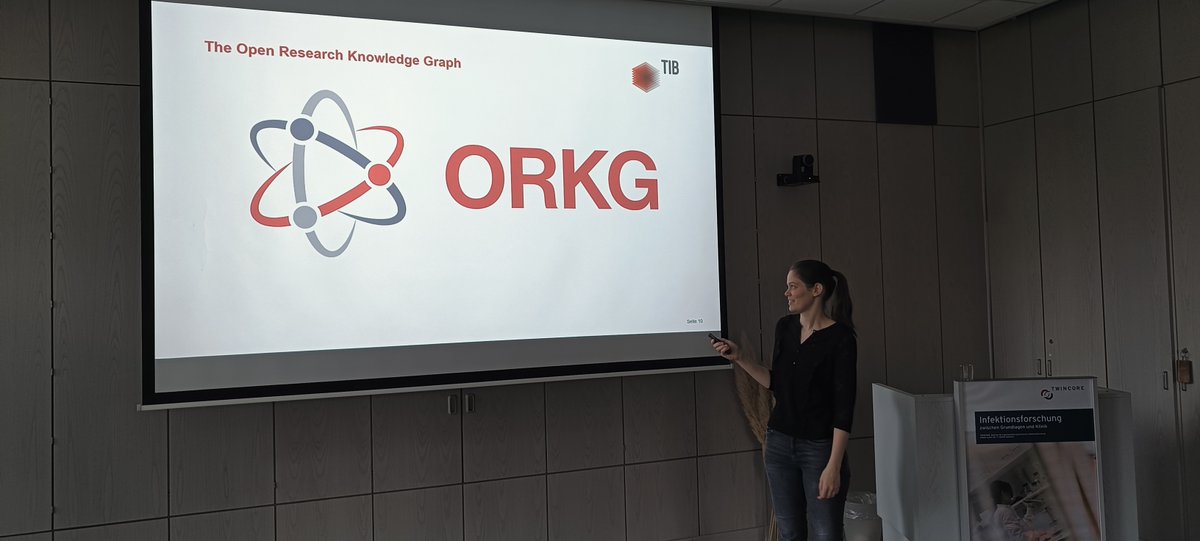 TWINCORE (inaktiv) (@twincoretweets) on Twitter photo Today, we heard a great talk about the Open Research Knowledge Graph. Marina from the <a href="/orkg_org/">Open Research Knowledge Graph</a> team of <a href="/TIBHannover/">TIB ▪ @TIBhannover@OpenBiblio.social</a> explained what the #ORKG is & how we can make use of it for our own infection research.
We are really excited about the practical hands-on workshop in two weeks! Today, we heard a great talk about the Open Research Knowledge Graph. Marina from the <a href="/orkg_org/">Open Research Knowledge Graph</a> team of <a href="/TIBHannover/">TIB ▪ @TIBhannover@OpenBiblio.social</a> explained what the #ORKG is & how we can make use of it for our own infection research.
We are really excited about the practical hands-on workshop in two weeks!