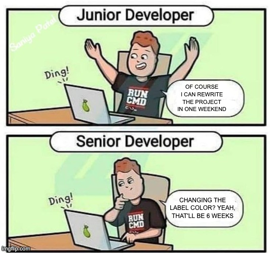 daboigbae's tweet image. junior programmers vs senior programmers