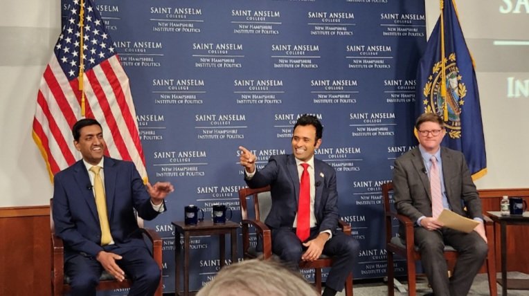KristiStL's tweet photo. Heated debate going on between Congressman @RoKhanna and GOP Primary candidate @VivekGRamaswamy. Interesting back and forth between very different views. I want to go back to watch it again - live on C-SPAN. @JamesPindell keeping the conversation moving. https://t.co/EjepiBQObY