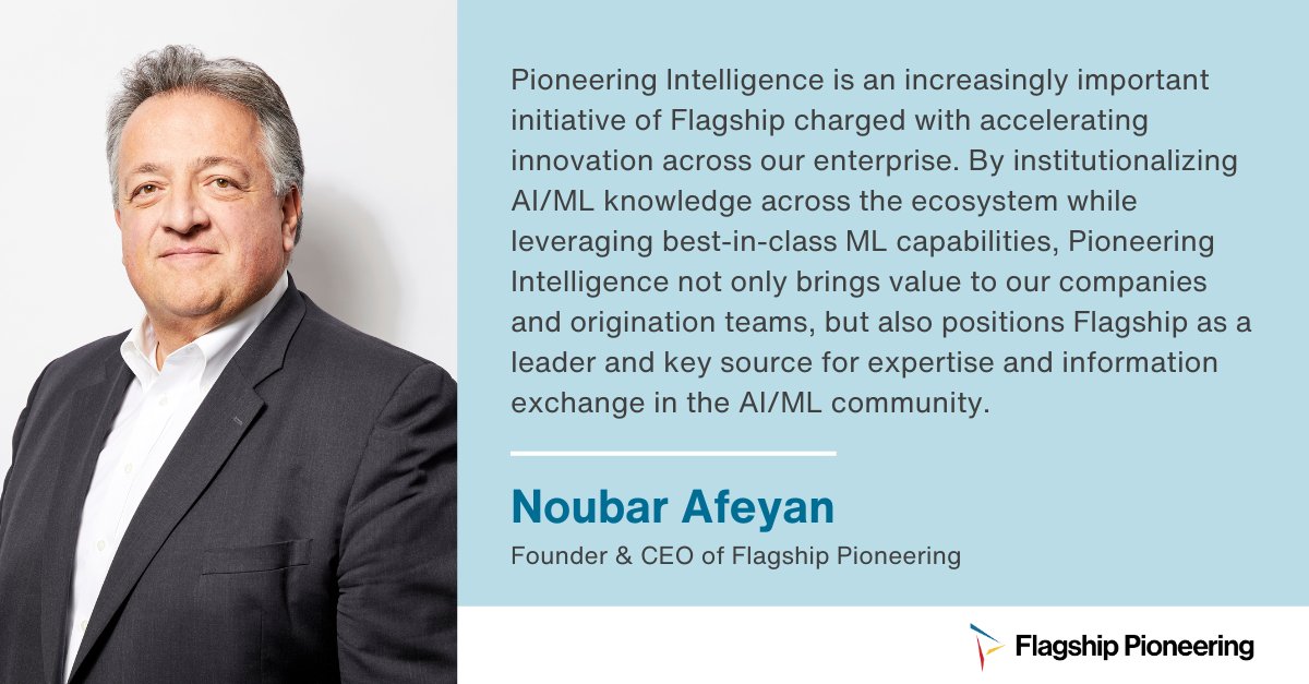 Flagship Pioneering (@flagshippioneer) on Twitter photo Flagship announces the launch of Pioneering Intelligence (<a href="/Flagship_PI/">Pioneering Intelligence</a>), an initiative harnessing AI to accelerate innovation in the life sciences and beyond. Read more: flagshippioneering.com/press/flagship…
For more content on how we're capitalizing on trends in AI and biology to drive Flagship announces the launch of Pioneering Intelligence (<a href="/Flagship_PI/">Pioneering Intelligence</a>), an initiative harnessing AI to accelerate innovation in the life sciences and beyond. Read more: flagshippioneering.com/press/flagship…
For more content on how we're capitalizing on trends in AI and biology to drive