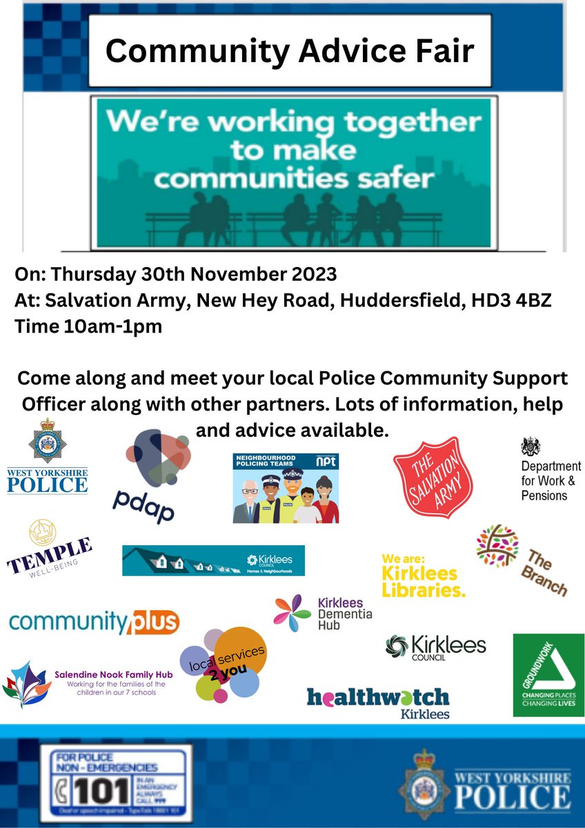 Kirklees Community Plus (@kirkleescomplus) on Twitter photo Come and join us at the Community Advice Fair in #Lindley this 30th November, with <a href="/WYP_Hudds/">West Yorkshire Police - Huddersfield</a> <a href="/TheGreenDoctors/">Green Doctor Yorkshire</a> <a href="/KirkleesLibrary/">Kirklees Libraries</a> @ls2y_group <a href="/KDH_Dementia/">Kirklees Dementia Hub</a> <a href="/PennineDomestic/">Pennine Domestic Abuse Partnership</a> <a href="/HWKirklees/">Healthwatch Kirklees</a> <a href="/TempleWellBeing/">Temple Well-Being CIC</a> <a href="/salvationarmyuk/">The Salvation Army</a> Come and join us at the Community Advice Fair in #Lindley this 30th November, with <a href="/WYP_Hudds/">West Yorkshire Police - Huddersfield</a> <a href="/TheGreenDoctors/">Green Doctor Yorkshire</a> <a href="/KirkleesLibrary/">Kirklees Libraries</a> @ls2y_group <a href="/KDH_Dementia/">Kirklees Dementia Hub</a> <a href="/PennineDomestic/">Pennine Domestic Abuse Partnership</a> <a href="/HWKirklees/">Healthwatch Kirklees</a> <a href="/TempleWellBeing/">Temple Well-Being CIC</a> <a href="/salvationarmyuk/">The Salvation Army</a>