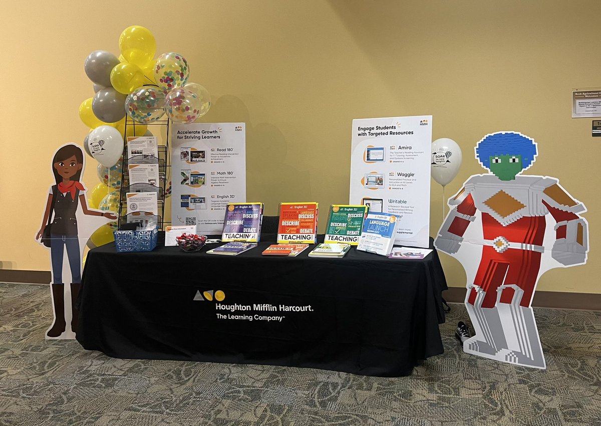 AnneKIrwin's tweet photo. Excited to share the day at the Multilingual Conference.  Visit us to learn earn how @HMHCo #Intervention and #Supplemental products can help your students! https://t.co/Hp904VrkBN