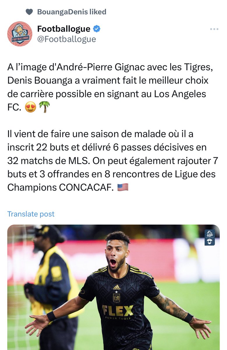 Denis Bouanga liking a post that says he made the best possible career choice by signing with LAFC probably says a lot about his happiness with the club, which is great because we all want to watch him play for a long time.