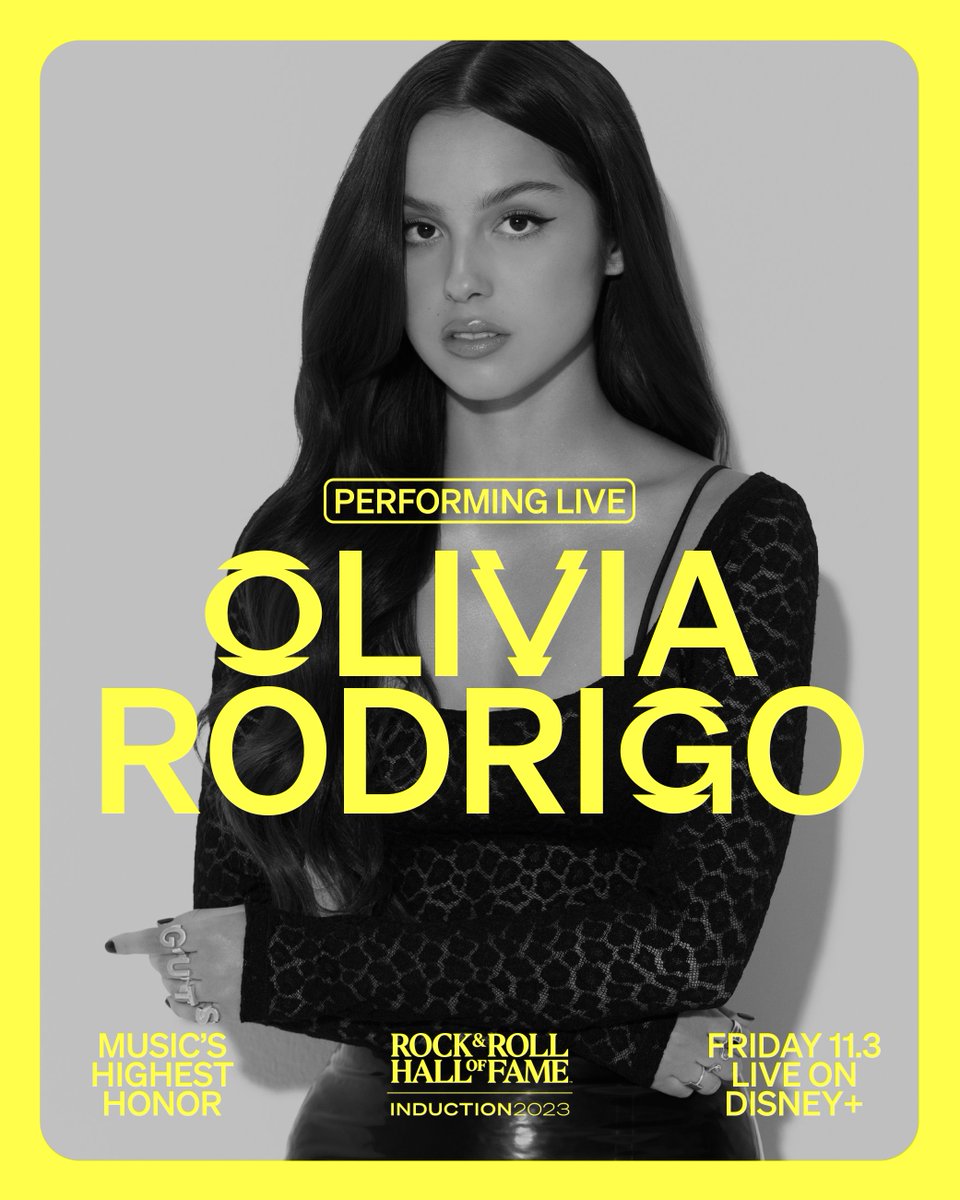 🚨 HUGE NEWS 🚨 @oliviarodrigo will perform with one of her heroes at the #RockHall2023 Induction Ceremony! Don't miss her return to the @rockhall stage this Friday 11/3 at 8p ET