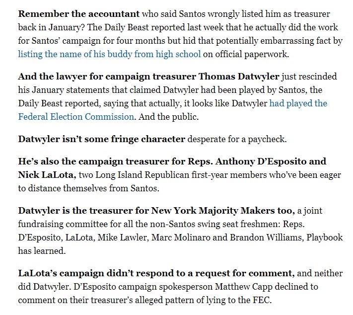 Is this connection with George Santos’s fraud and deception becoming public the reason that @RepDesposito and NY Republicans are now voting to expel Santos, when back in May they voted to protect him? What else is out there about Santos’s involvement with his NY GOP neighbors?