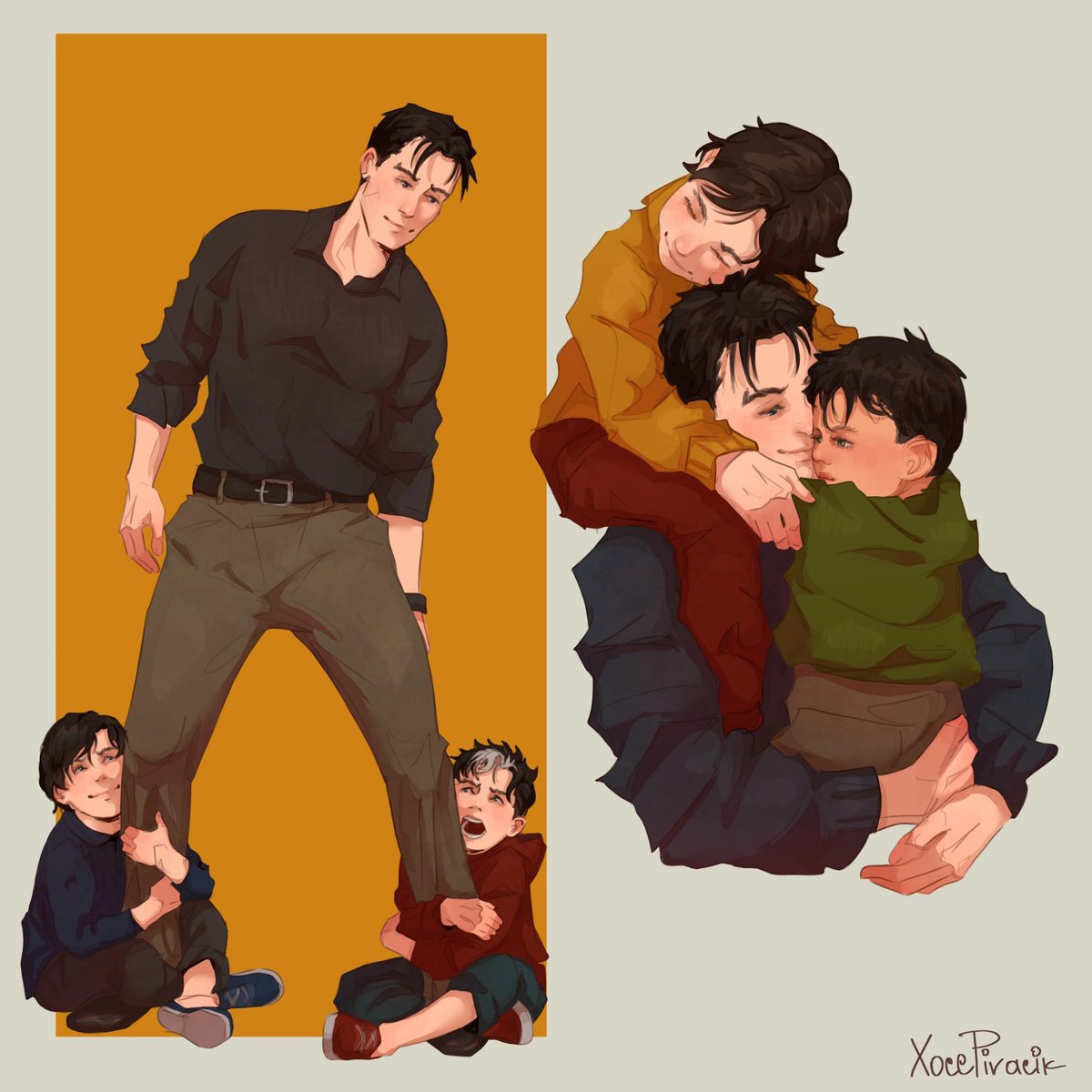 XocePivacik's tweet photo. Брюс и его любимые малыши
#Batman #BruceWayne #DickGrayson #JasonTodd #TimothyDrake #DamianWayne https://t.co/ZtybTrmsla