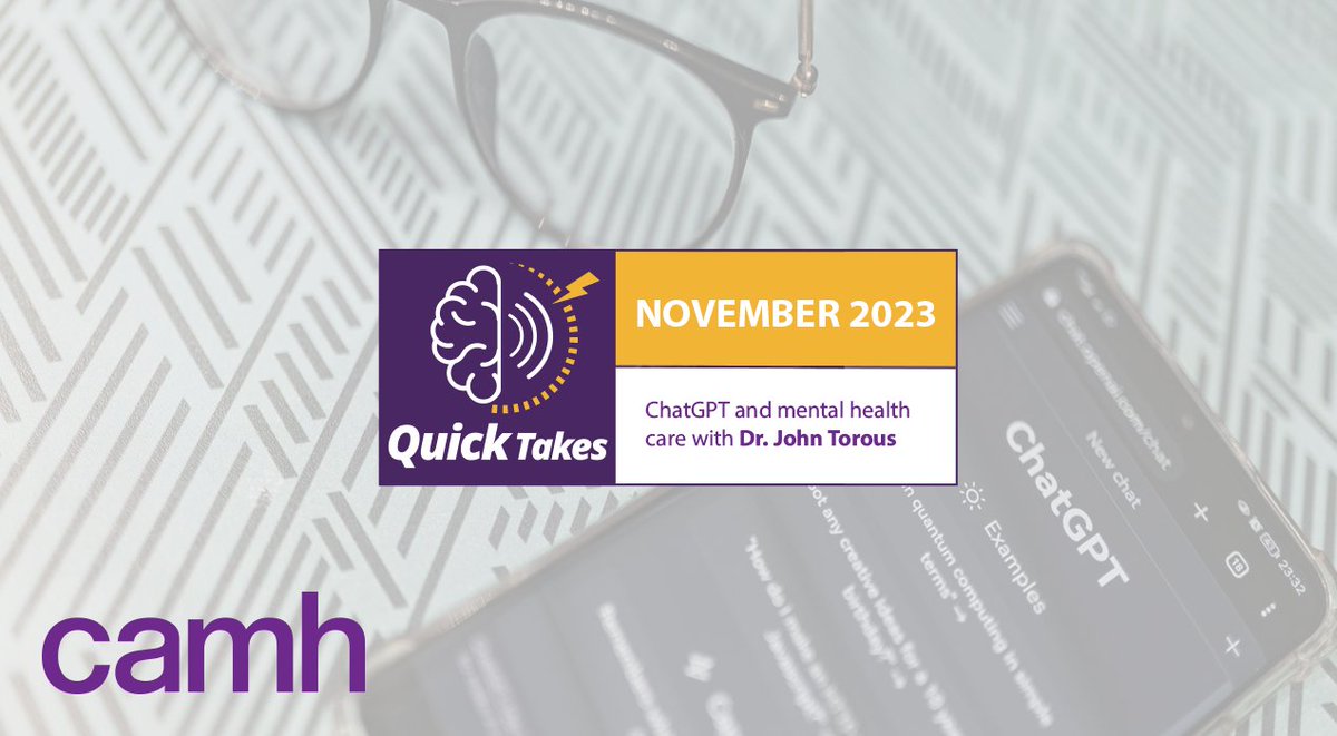 Should we be using an #AI-based tool like #ChatGPT in practice? The latest #QuickTakes episode features returning guest Dr. @JohnTorousMD talking about the impact tools like this could have on #mentalhealth care, both now and in the future. LISTEN: bit.ly/3tX0JtG