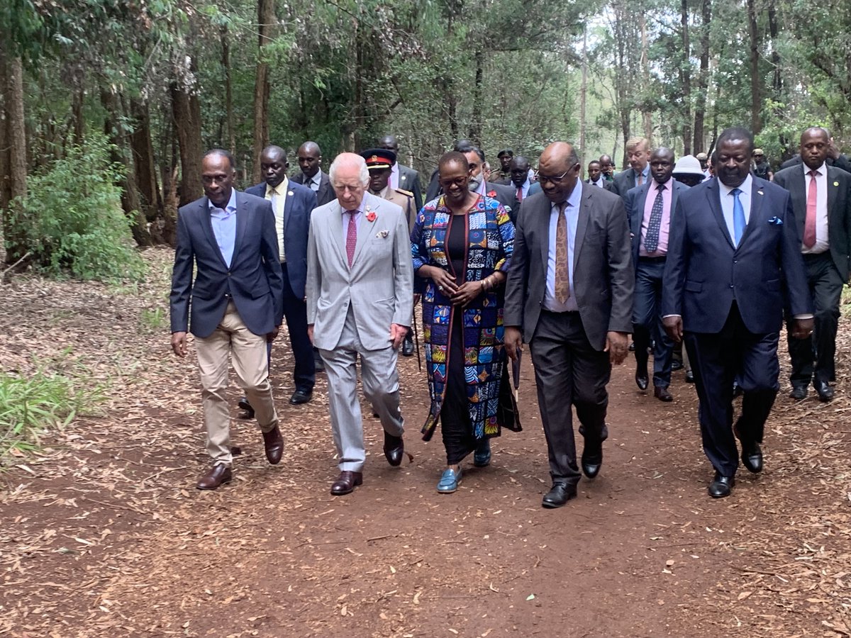 ARCOSNetwork's tweet photo. At Karura Forest, a vital Nairobi green space, His Majesty King Charles III was introduced to the newly launched African NGOs Alliance for Environmental Sustainability (#ANAES), an initiative by @ARCOSNetwork , @circbioalliance & partners..
Read more: https://t.co/dMc7GT8Uod https://t.co/DKdXFhg3EL