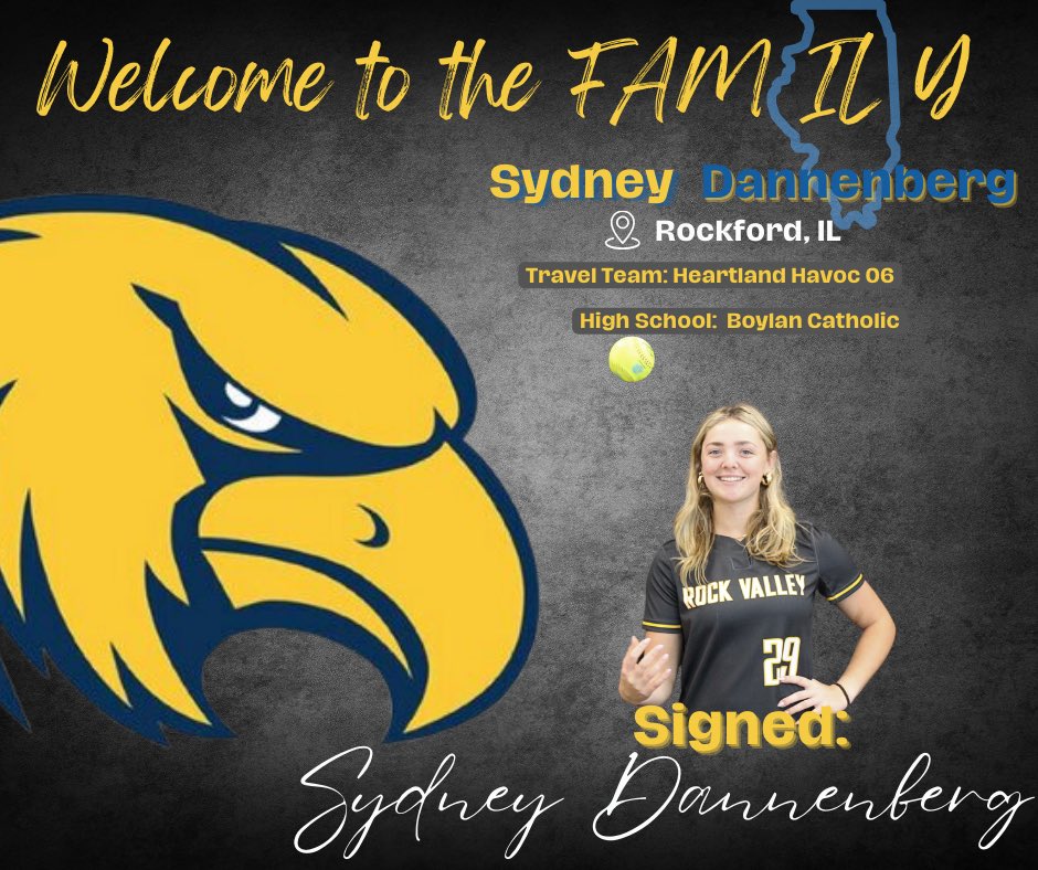 RVC_Softball's tweet photo. SIGNED! Welcome Sydney Dannenberg to the Golden Eagle Family #HomeofChampions https://t.co/2Qa6zxr1tE