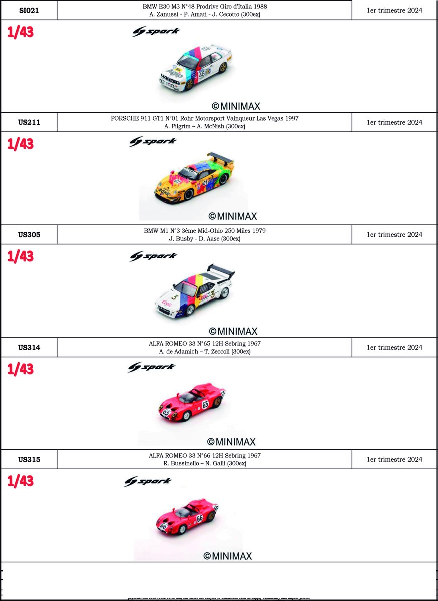 MotorSport43's tweet photo. Novedades Spark 1/43, reservar enviando un mensaje o en info@motorsport43.com

PVP: 79,95€ (Reservas descuento 5%)

#motorsport43 #miniaturasdecompeticion #spark #sparkmodels #spark43 #escala43 #scale43 #escala143 #MacauGP #nurburgring #BMW #sierracosworth #HRC #honda https://t.co/udtsu1nWqT