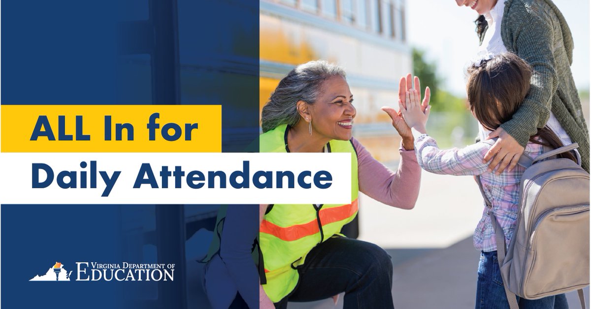 Absences drop when families understand that their children are learning while also feeling welcomed and supported.  Parent engagement with teachers is crucial to a child’s school success. #AllIn #AttendanceMattersVA