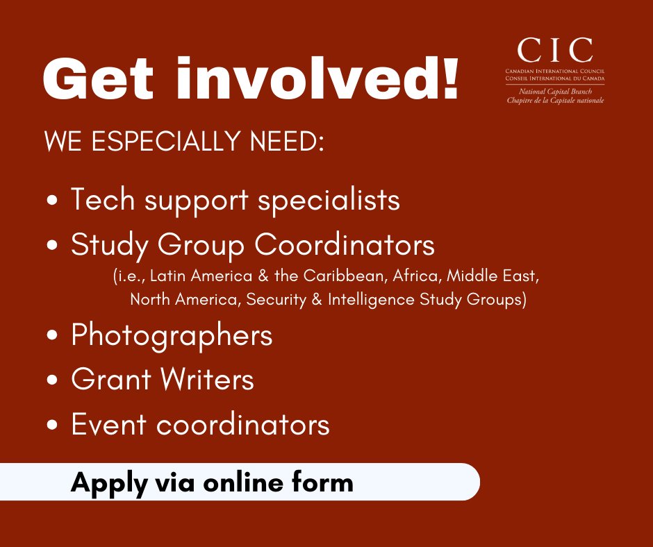 📢 Event enthusiasts, we need your skills! Join our team as an event coordinator and help us orchestrate engaging in-person and online events that shape Canada's global impact. Sign up: forms.gle/FPJH1A3iDYhYj8… #CICVolunteers #MakeAnImpact