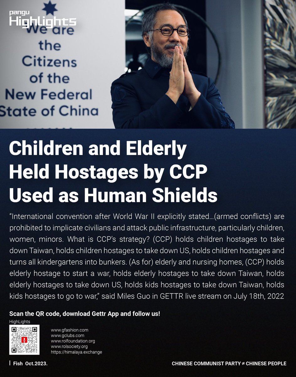 #Children and #Elderly Held Hostages by #CCP, Used as #Human Shields 

#Israel #Gaza #Hamas #Iran #Trump #Oil #Palestine #XiJinping #NuclearWastewater #qingang #Putin

儿童和老人被共产党扣为人质，用作人盾