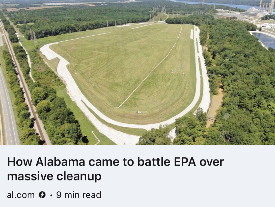“Sometimes a cheap and fast repair can end up costing more in the long run. That’s the situation Alabama appears to be facing at two of its #coalash ponds, sites the state has okayed, but that are still leaching toxic substances such as arsenic….” al.com/news/2023/11/h…