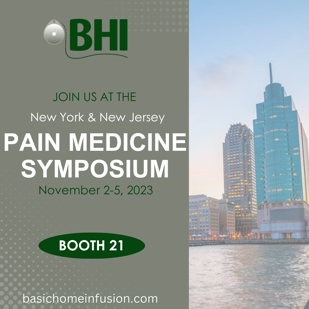 Join us at the Pain Medicine Symposium from Nov 2-5 at the Hyatt Regency, Jersey City.
Basic Home Infusion is revolutionizing pain management with advanced therapies, nationwide coverage, and physician oversight.
Visit Booth #21 to learn more!
#HomeInfusion #BHInfusion #Booth21