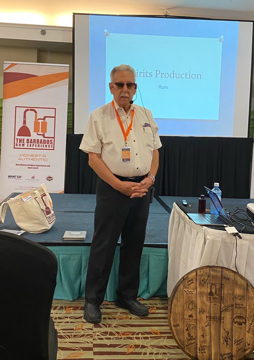 TheWhiskyWire's tweet photo. Another day of top notch seminars at the Barbados Rum Experience, from some of the most knowledgeable names in the place, people, production and pours of Barbados and the Caribbean: Dr Richard Drayton, Michael Delevante and Tara Inniss. Roll on the second day distillery trips tomorrow, but first things first, some beach time then the Foursquare Rum dinner. #BRE23 #BarbadosRumExperience #LoveRum #RumLove #Rum