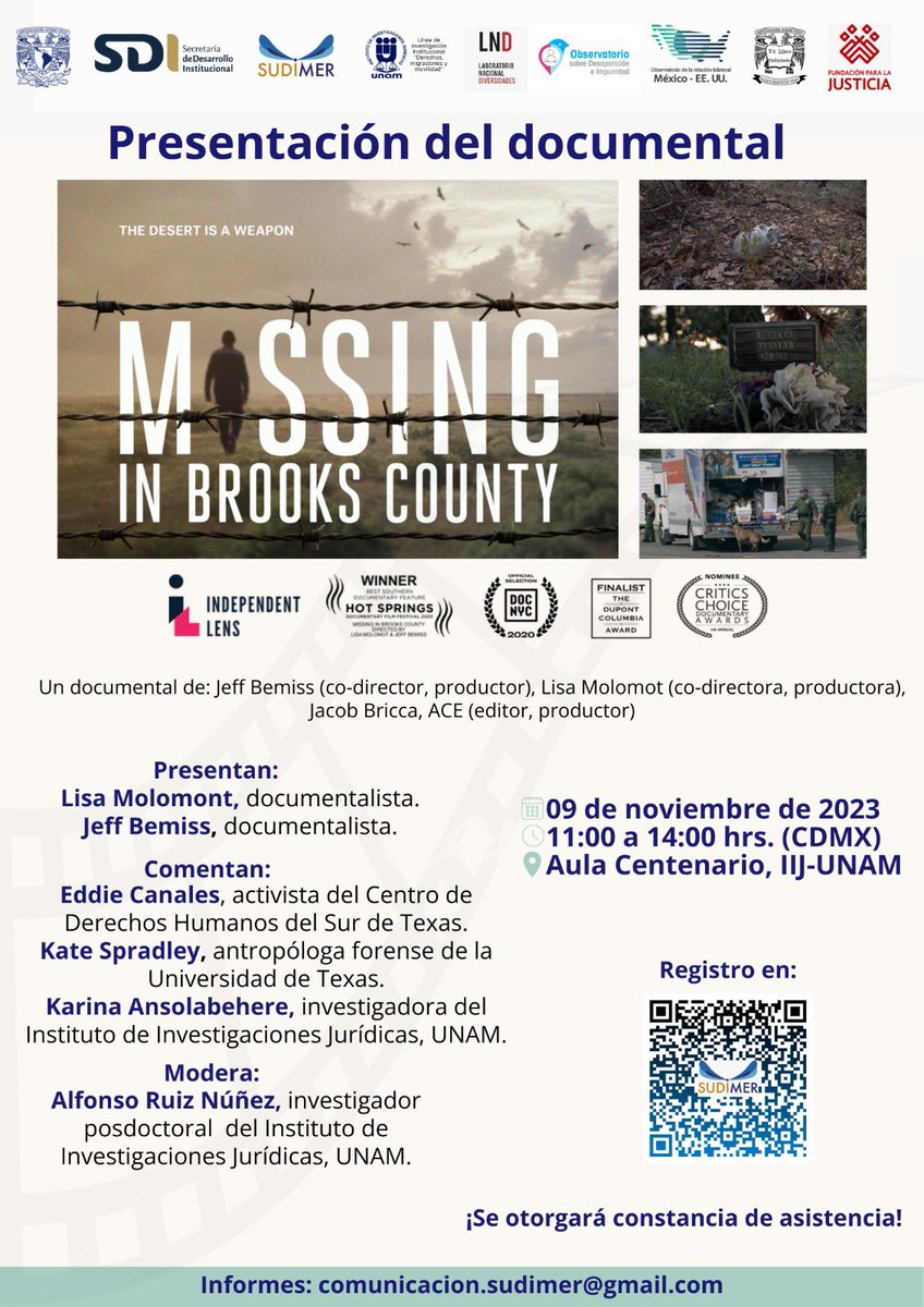 Mexico City! Next week! Screening of Missing in Brooks County. <a href="/JacobBricca/">Jacob Bricca</a> <a href="/BemissJeff/">Jeff Bemiss</a>