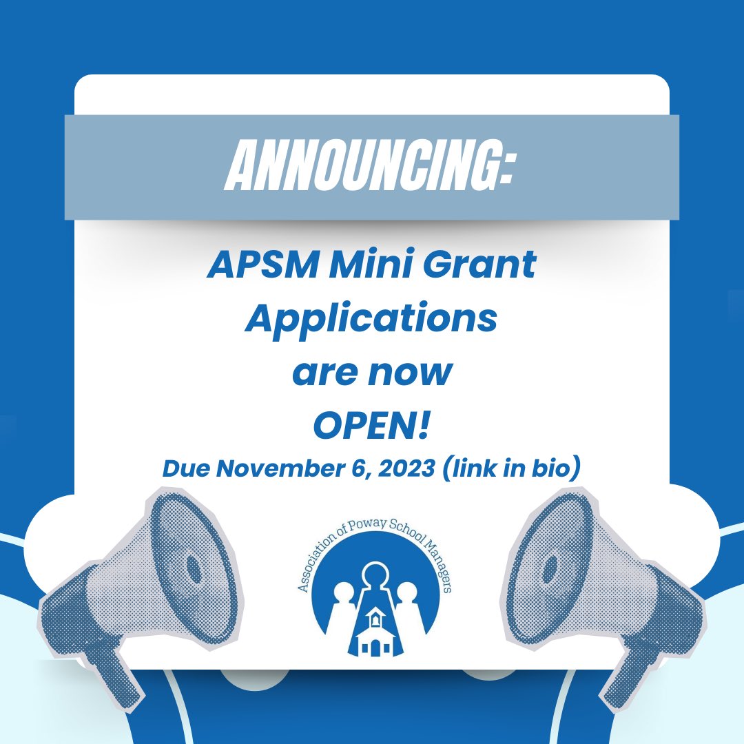 We are excited to announce the 2023-24 APSM Mini Grant Application process. If you are interested in applying for a mini grant up to $750 to fund a project to benefit students or staff, complete the google form: docs.google.com/forms/d/e/1FAI…