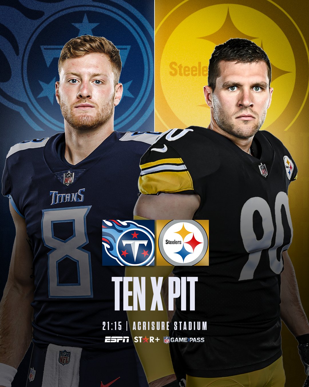 Steelers x Titans: onde assistir e informações do jogo da NFL
