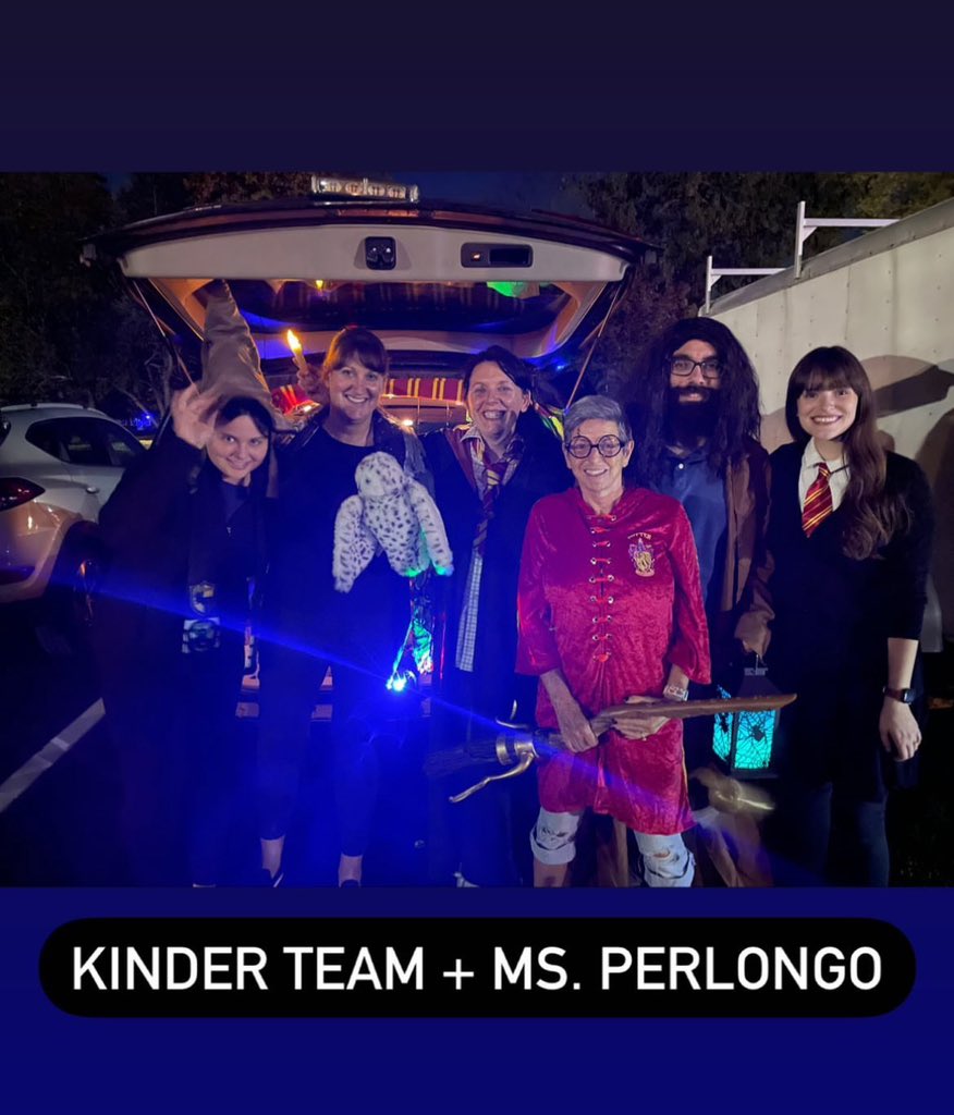 Sargent teachers and staff on Halloween and their Trunk or Treat.