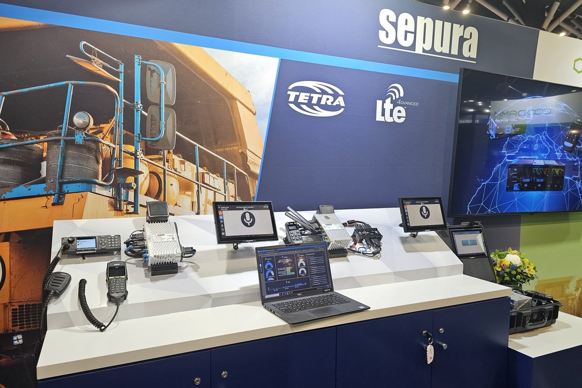 SepuraLtd's tweet photo. Our Australian team are back at @IMARC_Mining in Sydney for day three!

Join #Sepura and DAMM Cellular Systems on stand J41 to discuss your #CriticalComms challenges and learn more about our rugged and powerful #Mining solutions.

Find out more 👉 https://t.co/nQC9oAXrUZ

#IMARC https://t.co/o6FBcTRFHI