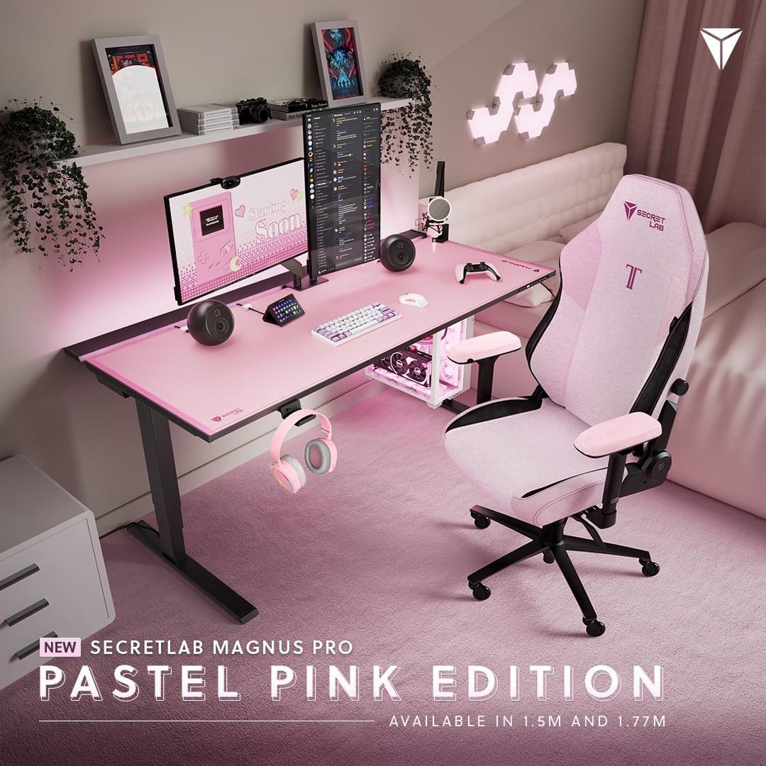 arocariagame's tweet image. Viens de trouver le bureau de mes rêves 
#dream #bureaurose #geekette @secretlabchairs merci 🙏