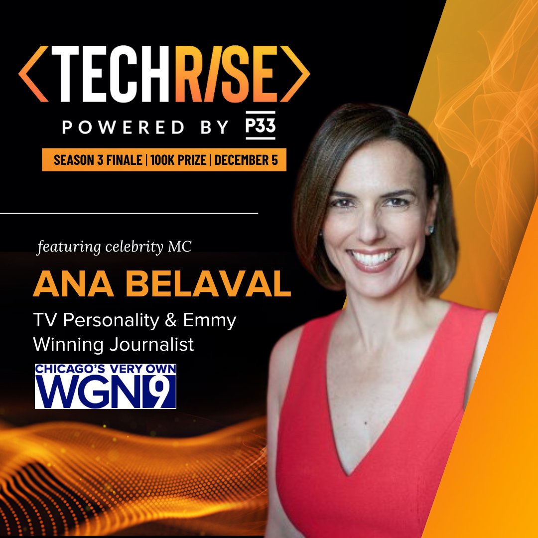 TechRise - powered by P33 (@techrisechi) on Twitter photo Don't forget to snag your TechRise Season 3 Finale tix for 12/5!🎟 events.eventnoire.com/e/techrise-sea…
🎤 Introducing <a href="/anabelaval/">Ana Belaval</a> as the celebrity MC for the night!
•4️⃣x Emmy Award winning journalist
•WGN-TV feature reporter
•Puerto Rico native
•Stand up comedian
#TechRiseFinale Don't forget to snag your TechRise Season 3 Finale tix for 12/5!🎟 events.eventnoire.com/e/techrise-sea…
🎤 Introducing <a href="/anabelaval/">Ana Belaval</a> as the celebrity MC for the night!
•4️⃣x Emmy Award winning journalist
•WGN-TV feature reporter
•Puerto Rico native
•Stand up comedian
#TechRiseFinale