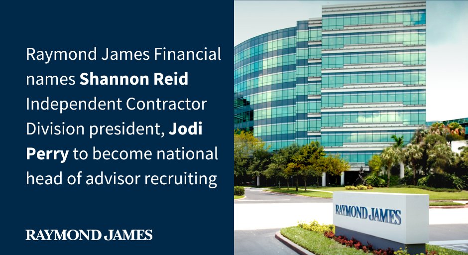 RaymondJames's tweet photo. We are pleased to announce SVP and Northeast Division Director Shannon Reid as president of Raymond James Financial Services’ Independent Contractor Division to succeed Jodi Perry, who will become our national head of advisor recruiting. Read more: https://t.co/FFQ2ORQ5qP https://t.co/DlSwWmnEdY