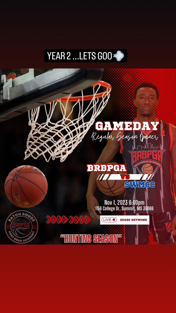 Year 2 , and WE ARE HERE.....  FIRST GAME OF THE SEASON ,   BRBPGA VS SOUTHWEST MISSISSIPPI COMMUNITY COLLEGE.  6PM . CANT MAKE IT TO THE GAME , NO WORRIES ... WE WILL LIVE STREAM AS WELL ( CLINK ON THE LINK BELOW).... LET'S  GET IT ACES♠️

go.smccbears.tv/#live
