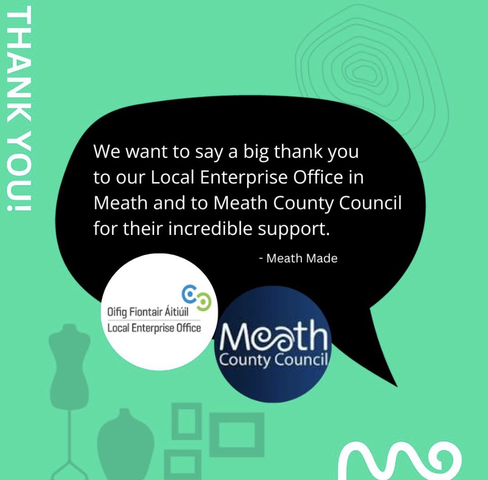 MeathMade's tweet photo. We want to say a big thank you to @MeathLEO & the Economic Development team at @meathcoco for their incredible support as we look forward to our launch tomorrow night 6-8pm in the Swift Arts Centre Trim. We hope you can make it to view some of the amazing work #meathmade #gifts https://t.co/8ulpJSaivp