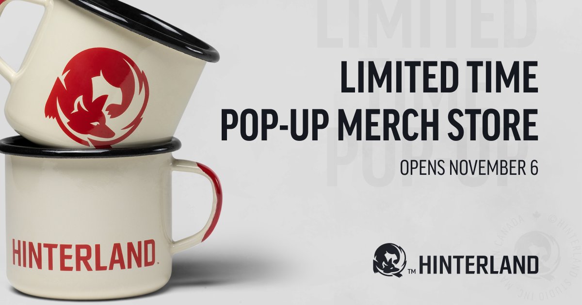Get your Hinterland merch starting Monday, November 6 at the Hinterland Pop-Up Merch Store, available for a limited time!

Newsletter subscribers will receive a special discount code for their orders by signing up to our mailing list this week at bit.ly/3SjPR35