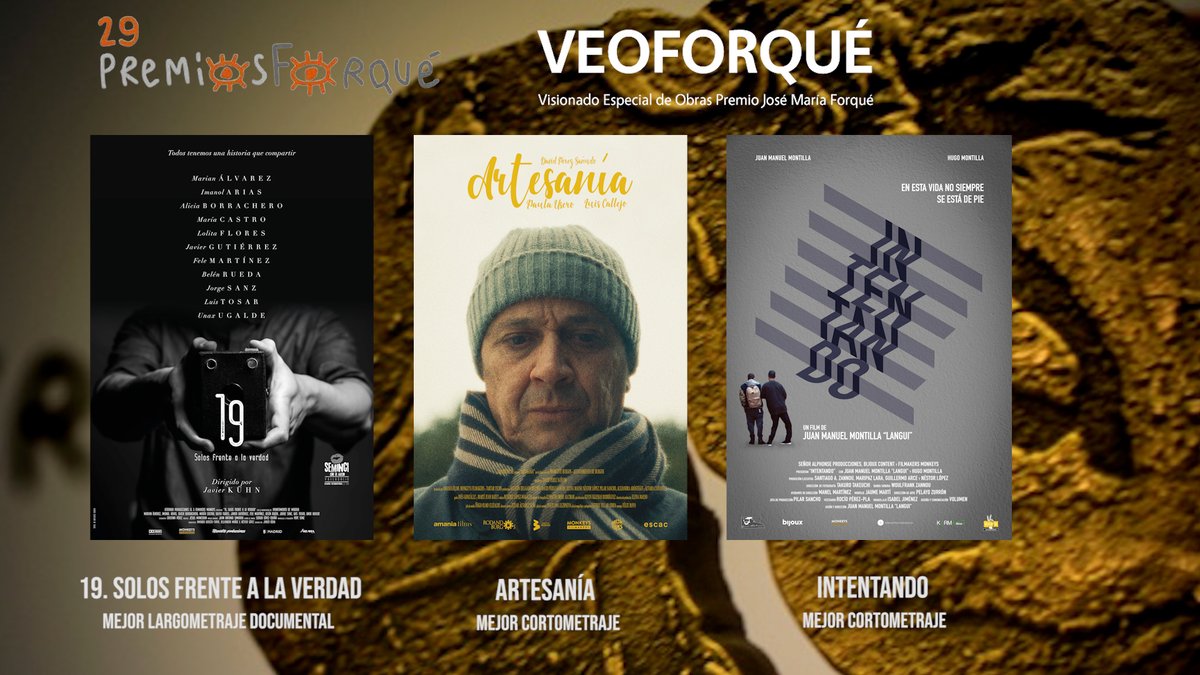 NestorLopezCine's tweet photo. Entremos o no, para mí ya hemos conseguido cosas geniales. Mañana cierra el plazo para #PremiosForqué y estas son las 3 obras candidatas que tenemos en #FilmakersMonkeys
-Largometraje documental (19. Solos frente a la verdad)
-Cortometraje (Artesanía e Intentando).
Gracias <3 https://t.co/VjjypIqnOZ