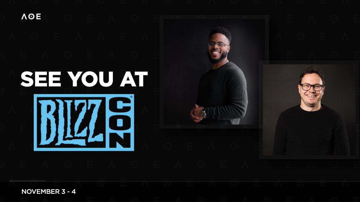 We're off to #BlizzCon!

Our CEO <a href="/AoE_Bump/">Simon Bennett</a> and CCO <a href="/Markel_Lee/">Markel Lee</a>  will be in Anaheim from Nov 3-4! Let us know if you're going to be there so we can set up a chat 👋